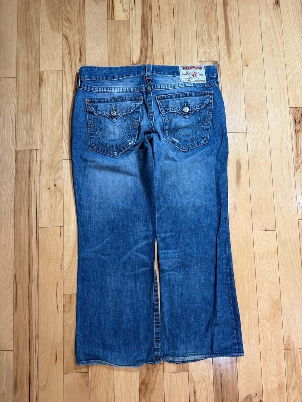 Y2K True Religion Billy Bootcut Distressed Denim Jeans